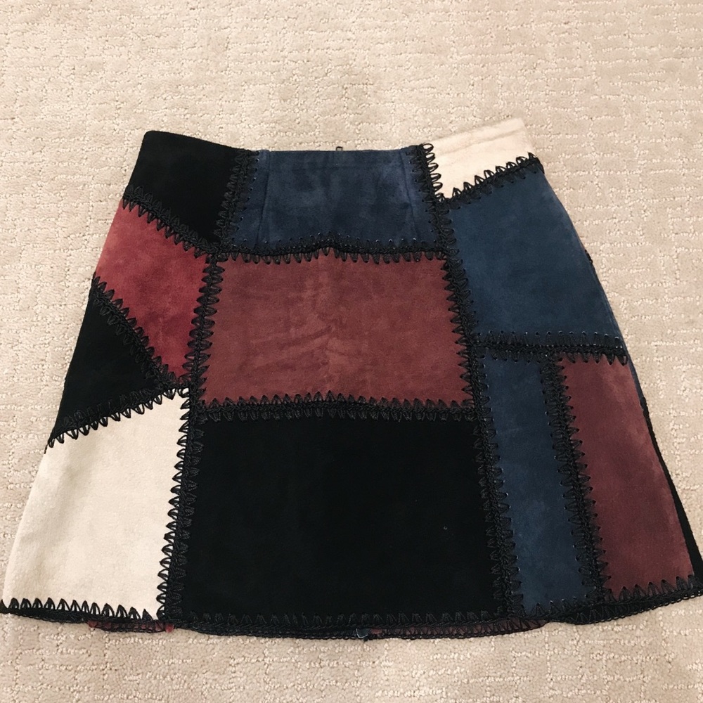 Zara Suede Patchwork Mini Skirt